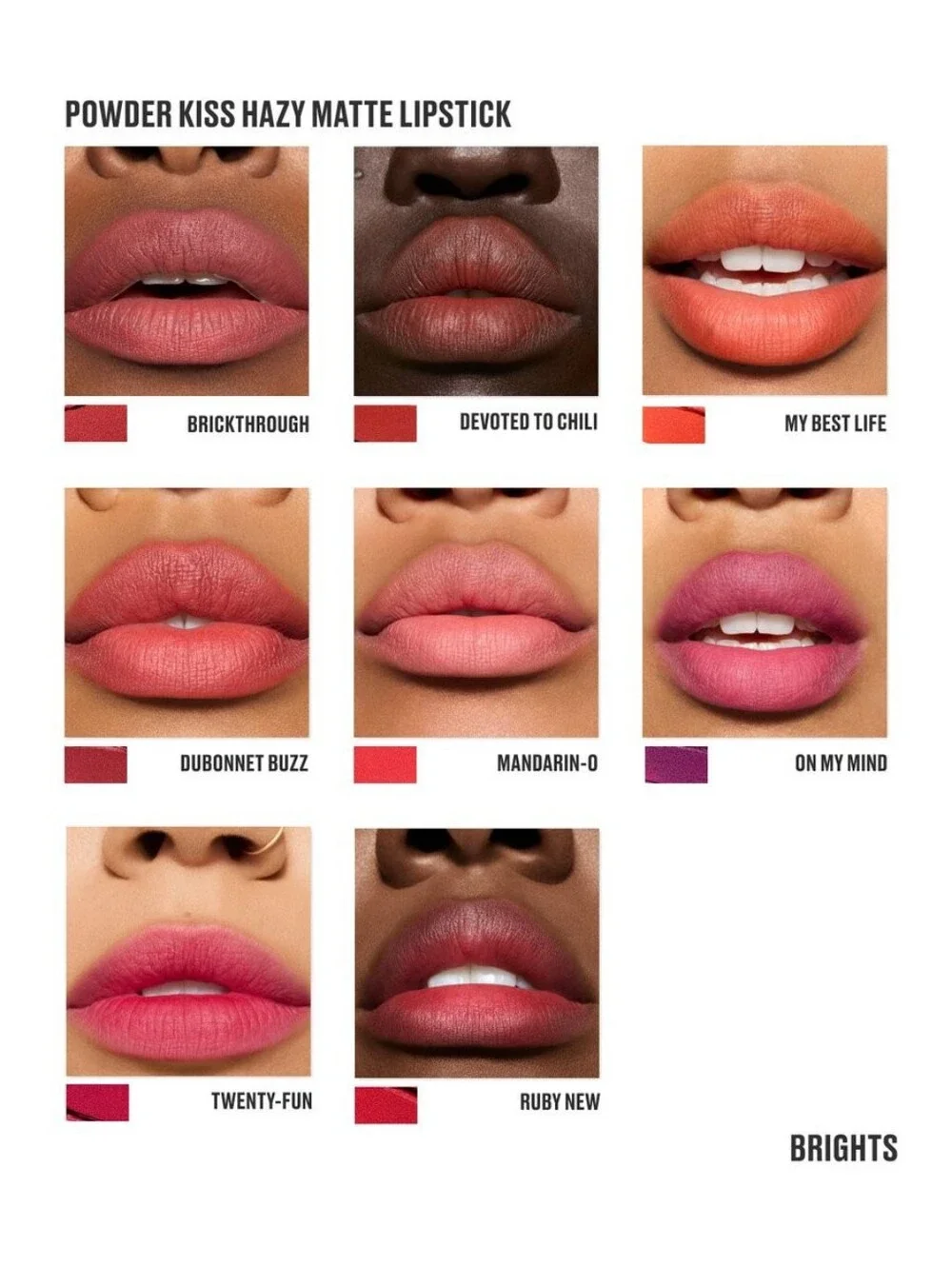 MAC Powder Kiss Hazy Matte Lipstick Brickthrough Warm Dusty Rose New In Box